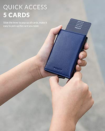Image of VULKIT Pop up Wallet Minimalist Cash Wallets RFID Blocking Leather Smart Credit Card Holder with Magnetic Closure for Men