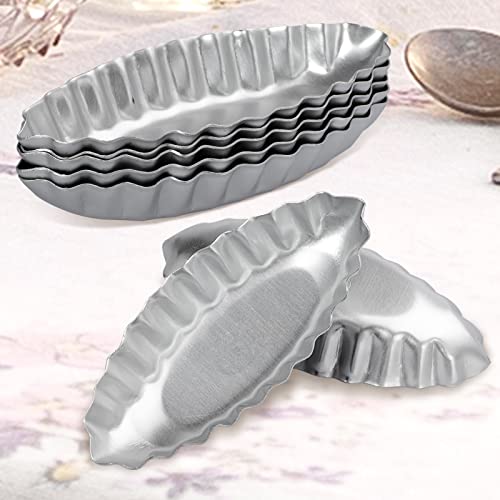 Sduseio 21 Pieces Egg Tart Molds Aluminum Tart Pan Pudding Molds Bakeware Muffin Cupcake Cake Cookie Mold Baking Tool,Boat Shape #TOP3