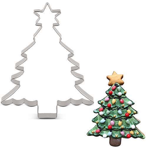 LILIAO Christmas Tree with Star Cookie Cutter - 44 x 56 inches - Stainless Steel