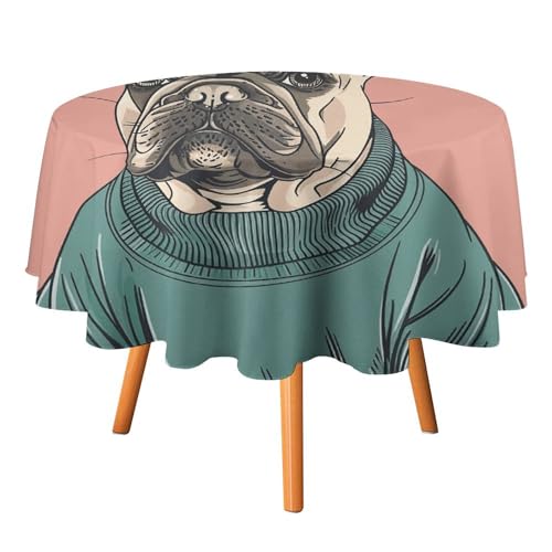 Nappe ronde Wear A Green Pull tissu imperméable cuisine - 8