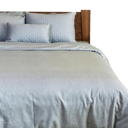 BedVoyage King Size Duvet Cover, Lightweight Soft and Breathable, Button Closure & Inside Corner Ties, 108x94, Viscose Derived from Bamboo & Cotton Blend, All Season Comforter Cover, King - Silver