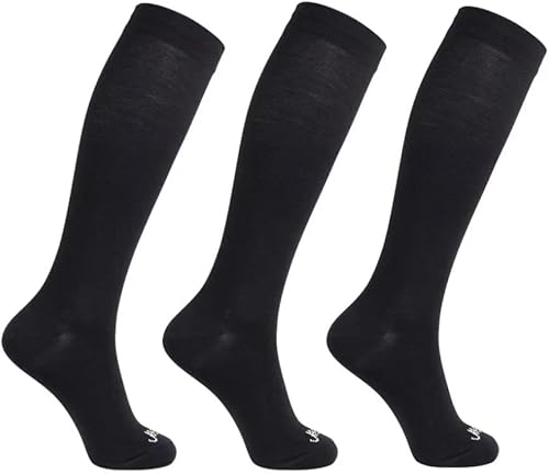 JAVIE - Calcetines de compresión graduados de 80 % lana merino ultra suaves de 15 a 20 mmHg para mujeres y hombres