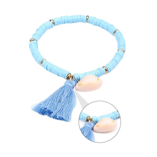 Ornements avec pompon et perles polymère pour bracelet tendance
