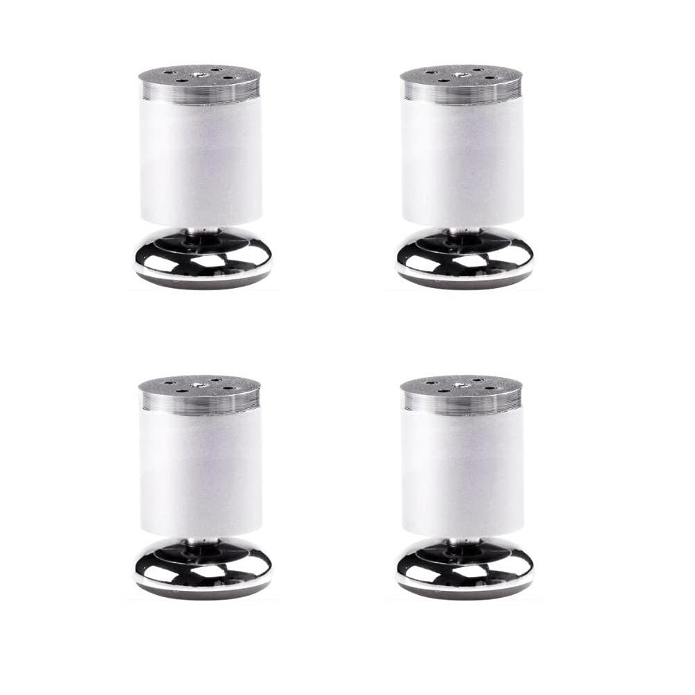 4 Pezzi Gambe Per Mobili Cilindriche In Lega di Zinco, Piedini del Divano Piedini Di Supporto Per Mobile Tv Regolabile,Gambe Di Ricambio In Metallo Altezza regolabile 0-15mm(Color:B,Size:8CM)