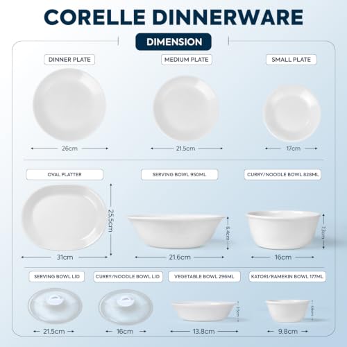 Image of CORELLE Spring Blossom Mint 18 Pcs Dinner Set for Family of 6 | Plates & Bowls for Dining| Vitrelle 3 Layer Glass| Lightweight Non-Porous Surface Crockery | 1-Year Warranty on Chip, Break & Scratch