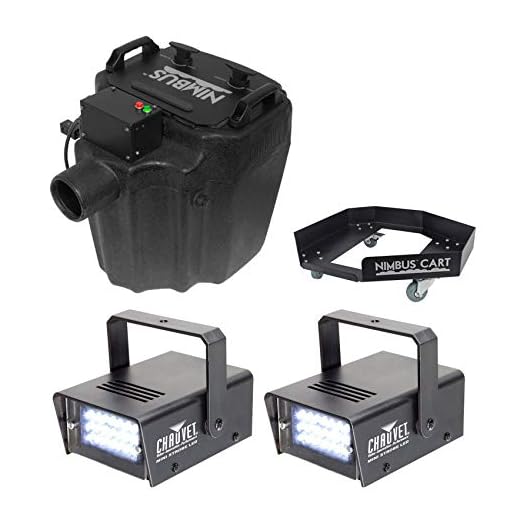 Chauvet DJ Nimbus Plug/Play Dry Ice Fog Machine+Nimbus Cart+2 Free Strobe Lights