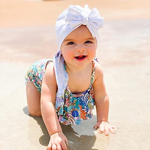 Dreshow Bqubo 5 Pieces Baby Turban Hats Turban Bun Knot Baby Infant Beanie Baby Girl Soft Cute Toddler Cap #TOP4