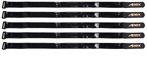 5 Pack 20mm x 500mm HD Rubberized Non-Slip Battery Straps - Apex RC Products #3033