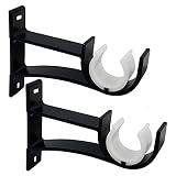 SEGNAYEN Curtain Rod Bracket, Curtain Rod Holder Hooks 2 Pack Single Curtain Brackets Heavy Duty Cur