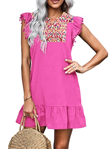 Image of KIRUNDO Boho Summer Mini Embroidered Dresses for Women