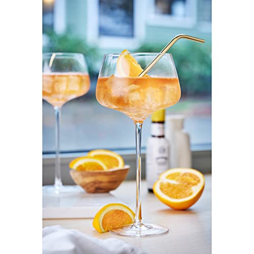 Viski Angled Stemmed Cocktail Glasses, Perfect For Amero Spritz, Aperol Spritz, Americano, And Tonic, Premium Crystal Drinking Glasses, Long Stem Cocktail Glass, Set Of 2, 16Oz #TOP3