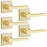 Photo Gallery ehomeware maniglie per porte interne dorate, resistenti per armadio, leve reversibili non rotanti per porte mancine e destrorse, confezione da 5 Photo Gallery ehomeware maniglie per porte interne dorate, resistenti per armadio, leve reversibili non rotanti per porte mancine e destrorse, confezione da 5