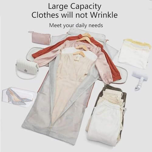 Rolling Garment Bag for Travel, Large Convertible Duffel Bag with Wheels – Foldable PU Leather Carry-On Luggage, Wrinkle-Free Hanging Compartment, Travle Jenni Bags for Women Men (Beige)2