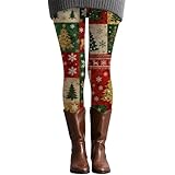 Genérico Mujeres Leggins Patrón Navidad Skinny Entrenamiento Atlético Deportivos Pantalones CóModo Moldeadoras Opacas Yoga Forrados para Mujer Nuevos Mallas Termicas Invierno Xmas Leggings Running