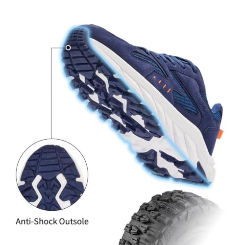 Image of Men's Extra Wide Walking Sneakers Wide Toe Box Orthopedic Shoes with Arch Support for Flat Feet & Foot Pain Relief