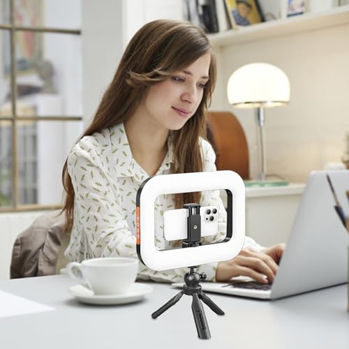 Auro de luz LED portátil para smartphone y cámara de vídeo blogs 2