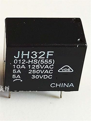 2 relés de 12V JH32F 012-HS con 4 pines para circuitos de corriente continua