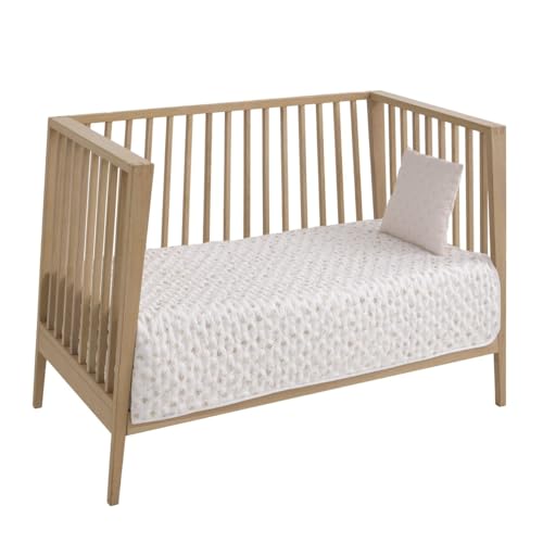 Cambrass - colcha bouti para verano y entretiempo - colcha cubre cuna fina - 100x140 cm Branch Beige