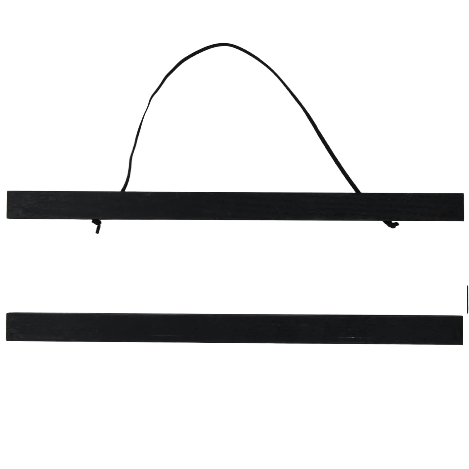 Kaiyzo Magnetic Poster Hanger 30cm - Wooden Picture Rail for Posters, Photos & Art, Reusable No-Damage Hanging System with Strong Magnet, Includes Rope (Black)