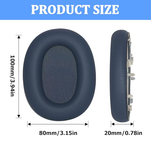 Adhiper WH-1000XM6 Almohadillas de Repuesto para Auriculares Sony WH-1000XM6 Cuero Proteico Almohadillas de Espuma con Memoria, Ajuste Seguro (Azul Medianoche) miniatura 6