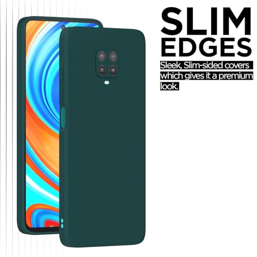 Image of Outlouders Back Cover for Redmi Note 9 Pro /Note 9 Pro Max /Poco M2 Pro /Note 10 Lite | Camera Protection | Durable Soft Matte Silicone Bumper Case (Green)