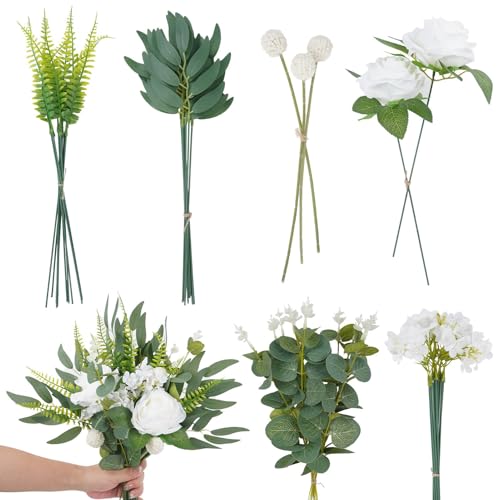 MINGZHE Ramas de Vegetación de Imitación, Helechos Artificiales Greenery Artificial para Ramos