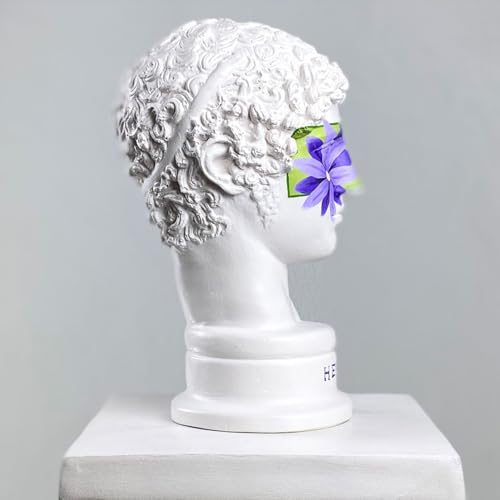 Vibrant Hermes Bloom Sculpture - Handcrafted Floral Pop Art Bust Inspired by Greek Roman Mythology - Unique Abstract Statue for Modern Home Decor - Image 2