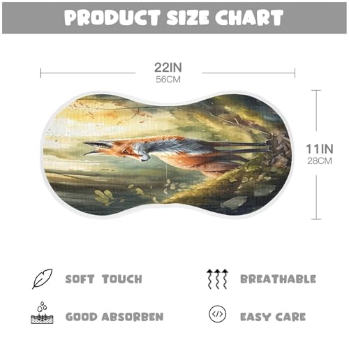 J JOYSAY Fox Yellow Baby Burp Cloths for Boys Girls Large 22''x11'' Cotton 4 Layer Baby Washcloth for Drool Unisex one sizex12