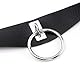 Eigso Punk Gothic Halsband mit O-Ring PU Leder Halskette Legierung Halsband für Damen und Herren
