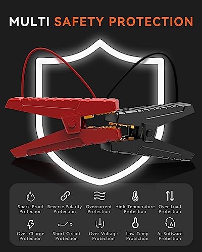 SUNPOW Lithium Jump Starter Battery Pack 2000A Peak 20000mAh (Up to All Gas and 8.5L Diesel),12V Battery Booster for Cars, Trucks, SUV, Portable Power Pack with LCD Screen & LED Light - Image 4