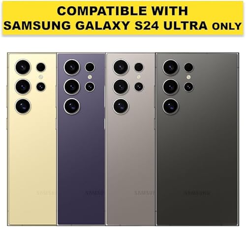 Image of RIGGEAR Shockproof Tough Hybrid Armor 360 Rotating Magnetic Ring Stand Back Cover Case Compatible with MagSafe Accessories for Samsung Galaxy S24 Ultra (Smoke Black Matte PC and Black TPU Bumper)