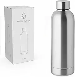 Garrafa de Água Inox 770 ml Prata Parede Dupla Anti Vazamento Design Moderno