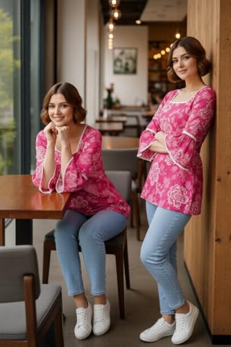 Image of Women's and Girls Short Kurti in TopsTunic | Ladies Ethnic Tunic