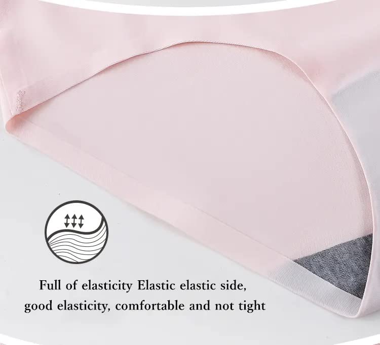 Image of ( Multicolour Seamless Panties for Women Super Combed Cotton Hipster Printed Panties No Show Mid Waist Briefs Hipster Underwear for Women Ice Silk Invisible Seamless Panties