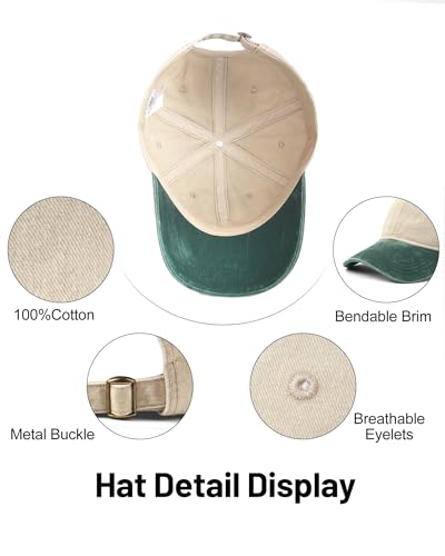 Image of XXL Baseball Cap For Big Heads, Soft Crown Washed Dad Hat, Oversized Denim Cap For Men Women Golf, Travel, Daily Wear