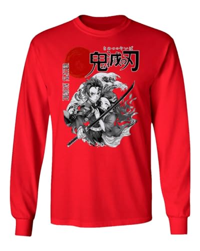 Anime Manga Slayers Tanjiro Nezuko Demon Unisex Long Sleeve T-Shirt