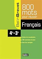 belin brevet francais 4e-3e 800 mots 2701149037 Book Cover