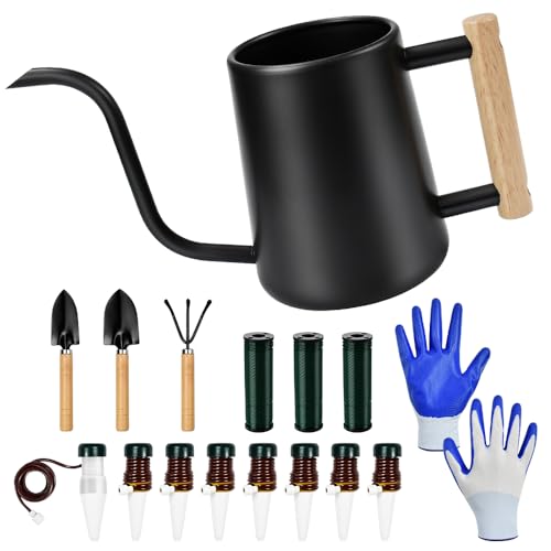 SLTAXAR Gießkanne Zimmerpflanzen 1L Giesskanne Gieskanne Bewässerungssystem Automatische Bewässerung für Blumentöpfe Gartengeräte Wasserspender Gartenwerkzeug Set Basteldraht Grün Bindedraht Garden