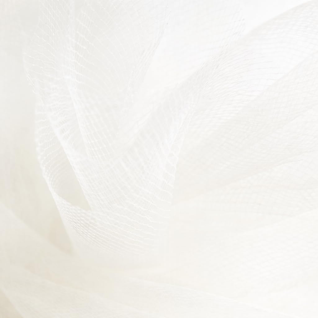 On Trend Fabrics Ivory Off White Bridal Tulle Veil Fabric 300Cm Wide - Super Fine Net - By The Metre - Skirt Pleating Ruching