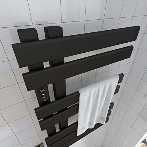 Elektrischer Handtuchheizkörper Matt Schwarz - Smart & Energiesparend