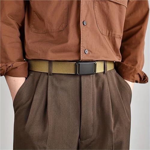 2pcs Automatic Buckle Canvas Belt For Men Stylish Outdoor Pants Belt With Quick-Releas For Business4