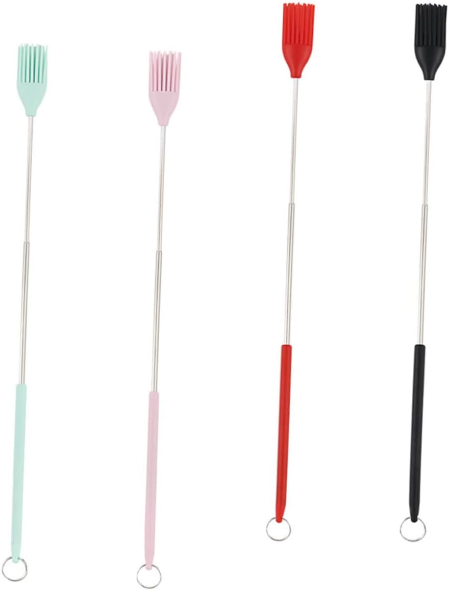 Silicone Pastry Brush Set 4pcs with Stainless Steel Handle