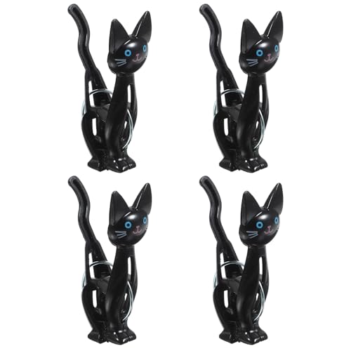 Abaodam 4個 高弾力猫型洗濯バサミ 防風機能付きタオルクリップ 多機能キルトクランプ 衣類 ビーチタオル 毛布固定用