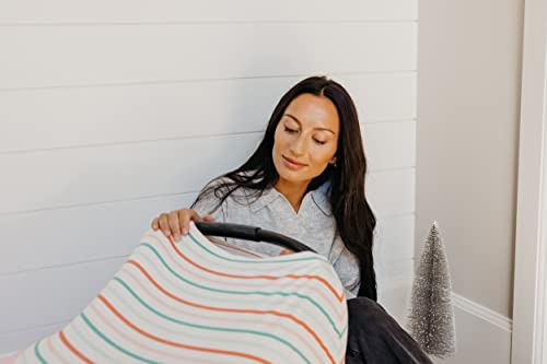 Image of Copper Pearl Nursing Cover for Breastfeeding - Multi-Use Baby Car Seat Cover, Stroller Cover & Breast Feeding Cover Up for Women, Stretchy Breathable High Quality Cover for Boy or Girl, Tinsel