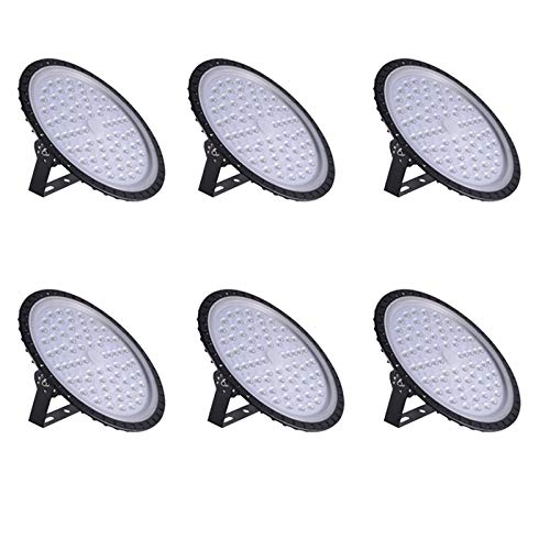 6Packs 50W 110V UFO LED High Bay Light, Sararoom LED Garage Industrial Light 5000 Lumen 6000-6500K LED Shop Light Commercial Bay Lighting for Factory Warehouse Workshop