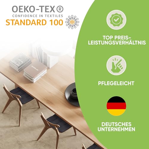 Gräfenstayn® 4er-Set Sitzkissen 40x40x3cm mit Haltebändern für Indoor und Outdoor mit Öko-Tex Siegel - (Graphite)