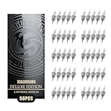 Dragonhawk Tattoo Nadel-Kartuschen 1003RL, 50 Stück, Extra Glatte Gleitfähigkeit für Präzise Rundlinien