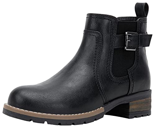 Jeossy Women's 9006 Ankle Boots Short Chelsea Booties for Women Low Heel with Zip