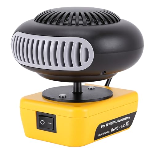 Yanmis Calentador de Espacio Pequeño, Calentador a Batería de 200 W, 2 Configuraciones de Temperatura de Engranajes, 2 Desempañadores de Ventana de Coche Silenciosos USB para 20 V