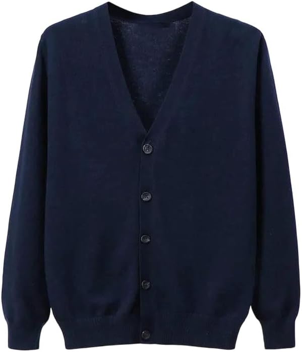 Winter Knit Sweater V-Neck Cardigan Casual Slim Fit Sweater Men's Cotton Long Sleeve Cardigan Sweaters